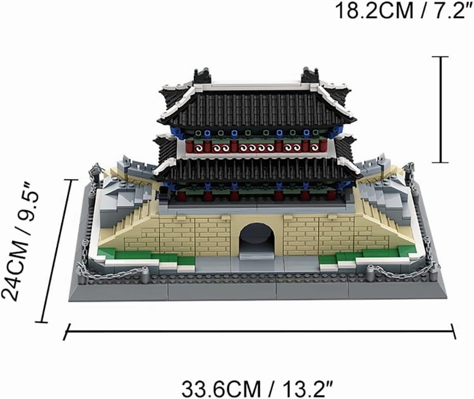 900Pcs The Namdaemun Gate Seoul South Korea Building Set World Landmark Architecture Model Collectible Toy for Kids and Adults