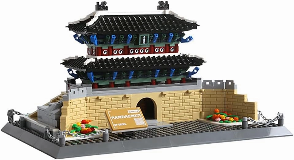 900Pcs The Namdaemun Gate Seoul South Korea Building Set World Landmark Architecture Model Collectible Toy for Kids and Adults