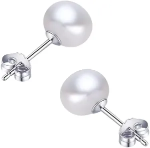 AAAA  Quality Handpicked Freshwater Cultured Stud Pearl Earrings Sterling Silver for Christmas, Holidays and Birthday