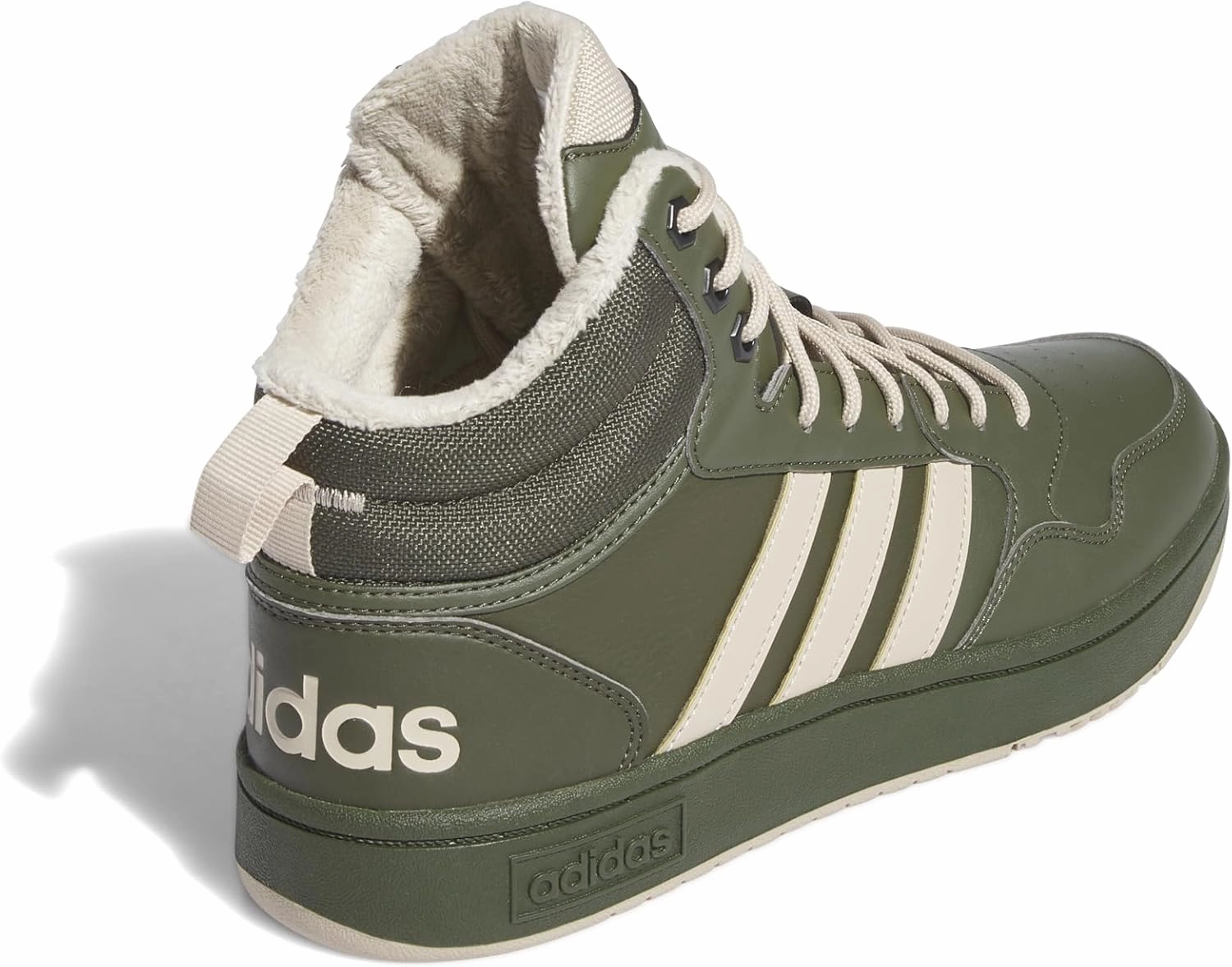 adidas Men's Hoops 3.0 Mid Lifestyle Basketball Classic Fur Lining Winterized Shoes Non-Football Night Cargo/Clay Brown/Core