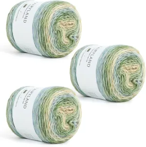 Aeelike Gradient Yarn for Crocheting, 3 Skeins Cake Yarn 100g (3.52 oz) 245m (267 Yards), Super Soft Ombré Yarns Cake Gradient Cake Yarn for Making Colorful Crafts, Green Gradient