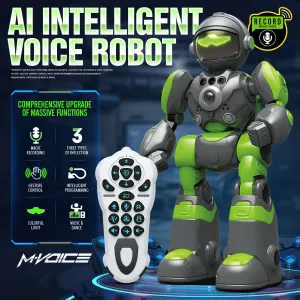 AI Voice Control Robot Remote Control Robo Toys RC Robots with Gesture Control LED and Voice Interactive Intelligent Warriors as Gift for Kids