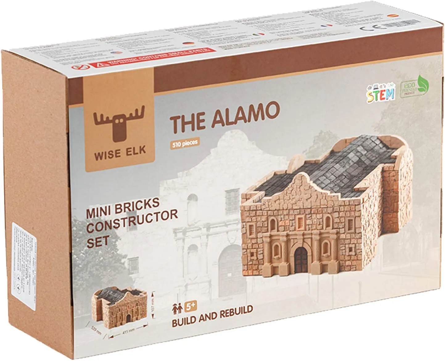 Alamo – Historical Landmark Model Kit, 3D Plaster Brick DIY Construction Set, Realistic Mini-Bricks, STEM Educational Building Kit for Teens & Adults, Architecture Gift, Ages 14 