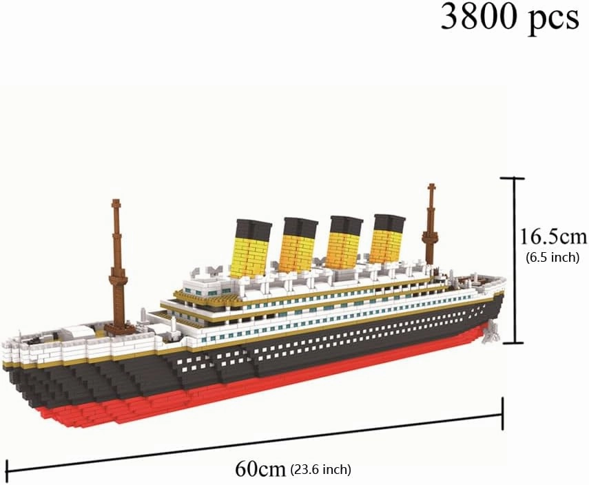 alltogetho Titanic 3D Plastic Model Ship Building Blocks Micro Mini Bricks Toy Kit for Adults Or Children Assemble Your Own Classic Cruise Boat Perfect Kids Gift