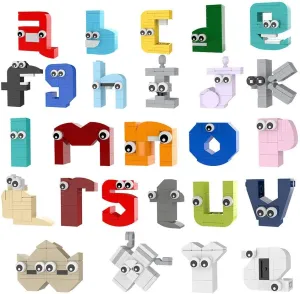 Alphabets Lowercase A-Z Building Blocks Toys Set 538 Pieces for Adults MOC Build for Age 18 