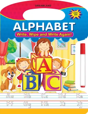 Alphabets Write and Wipe Book With Free Pen for Kids