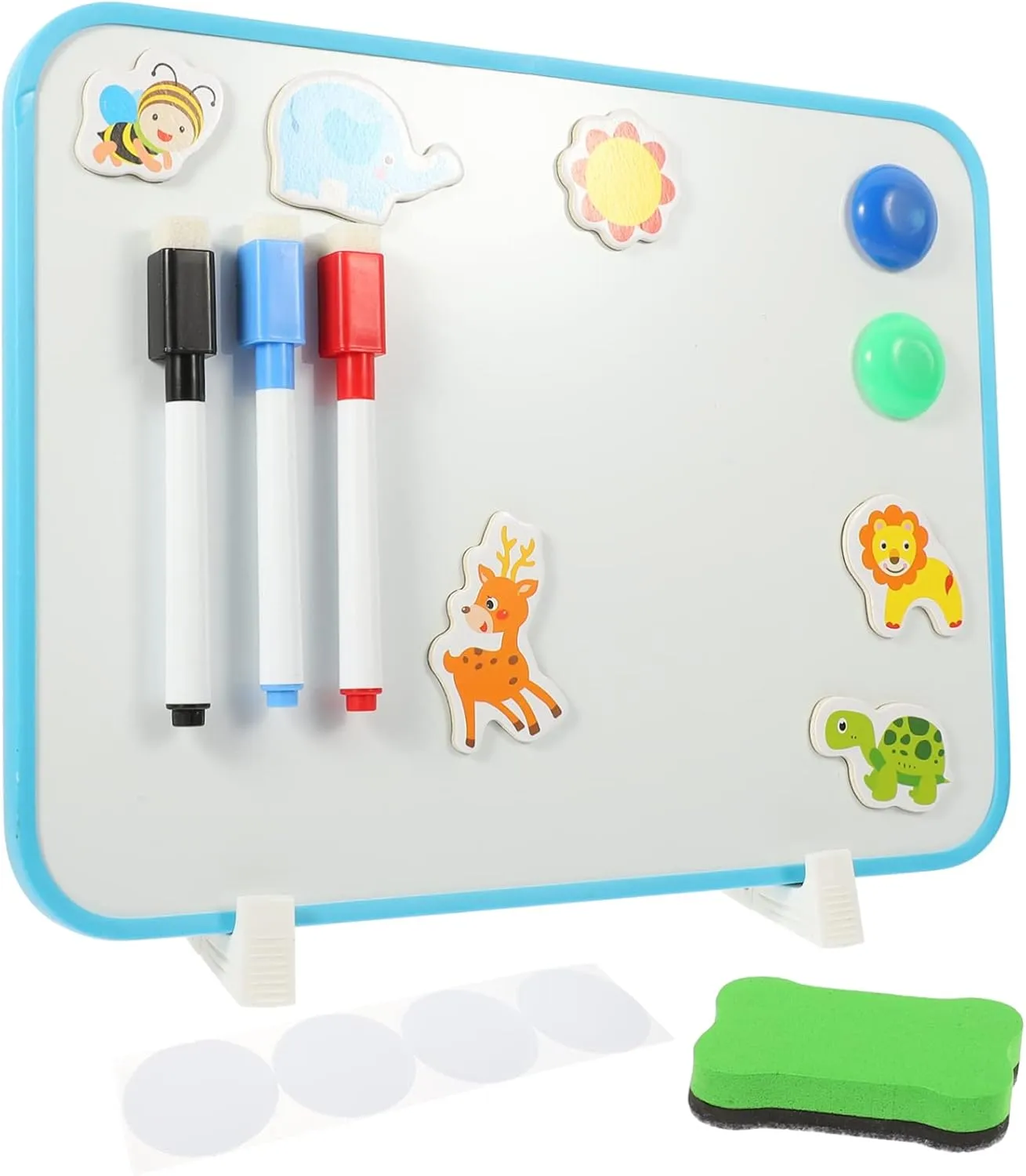 Angoily 1 Whiteboard for Double Sided Erasable Tabletop Drawing Board Compact with Stand for Home and Classroom Use and Reusable Writing Surface