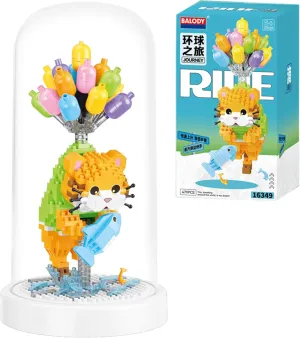 Animal Building Set for Adults Creative Balloon Cat Friend Set Office Home Decor Building Block Party Favors for Kids Valentines New Year Easter Birthday Gift for Boys Girls Age 6-12 (Cat)