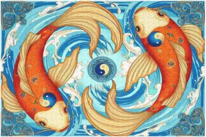 Animal Theme Puzzle - Yin Yang Fish - 1000 Piece Jigsaw Puzzle for Adults - Animal Pet Lover Challenging Puzzles for Friends Family Activity Game Nights Gifts