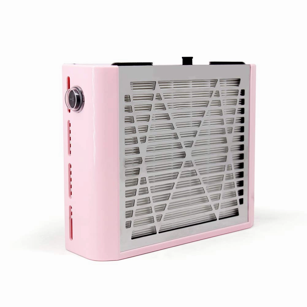 AONOLOVO Nail Dust Collector Machine, Upgraded Powerful Nail Vacuum Suction Fan Dust Extractor Manicure Tool for Acrylic Nail Poly Nail Extension Gel Removal, Pink