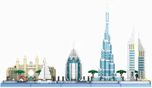 Architecture Dubai Skyline Micro Building Blocks Set（2220PCS） - Architectural Model Toys Gifts for Kid and Adult