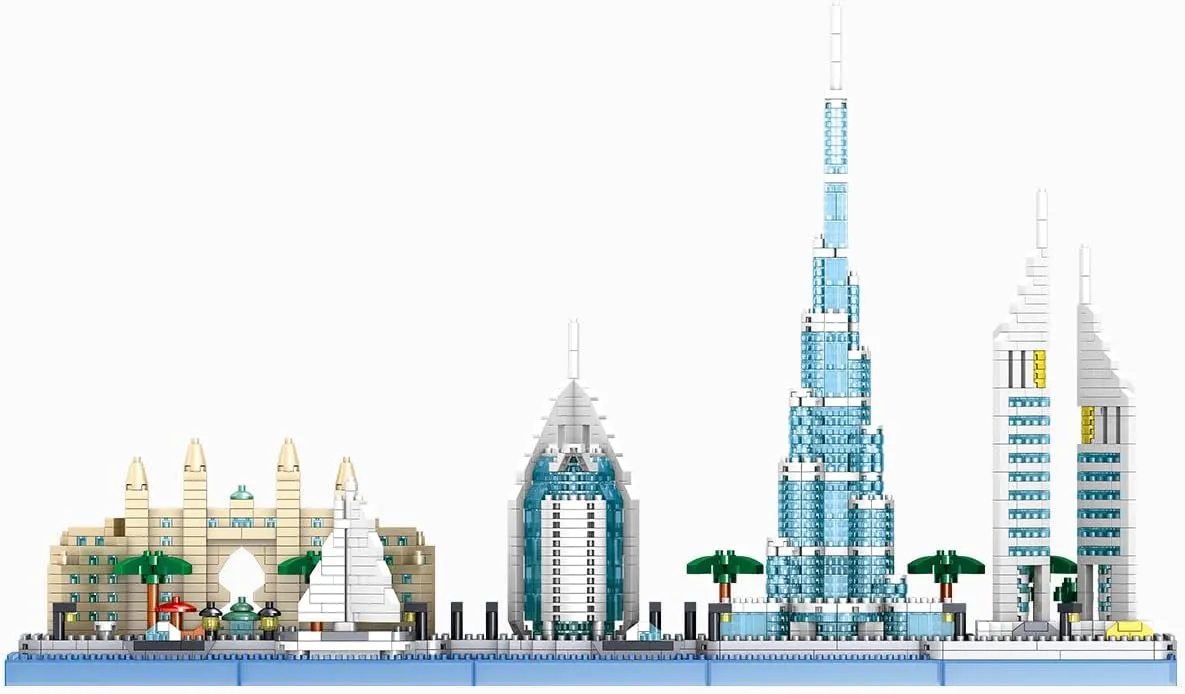 Architecture Dubai Skyline Micro Building Blocks Set（2220PCS） - Architectural Model Toys Gifts for Kid and Adult