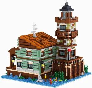 Architecture Fishing Village Wooden House Micro Building Blocks Set（2689PCS） - Architectural Model Toys Gifts for Kid and Adult