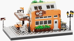 Architecture Inverted Coffee Shop Micro Building Blocks Set（2100 PCS） - Architectural Model Toys Gifts for Kid and Adult