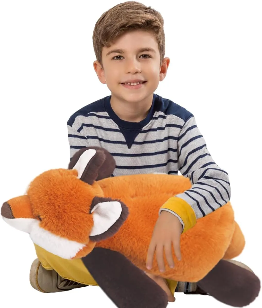 ARELUX Soft 22in Red Fox Stuffed Animals: Fox Plush Cute Cuddly Body Pillow Hug Sleeping Fluffy Wild Animal Toys Bed Decor Plushie Doll Friends Family Member