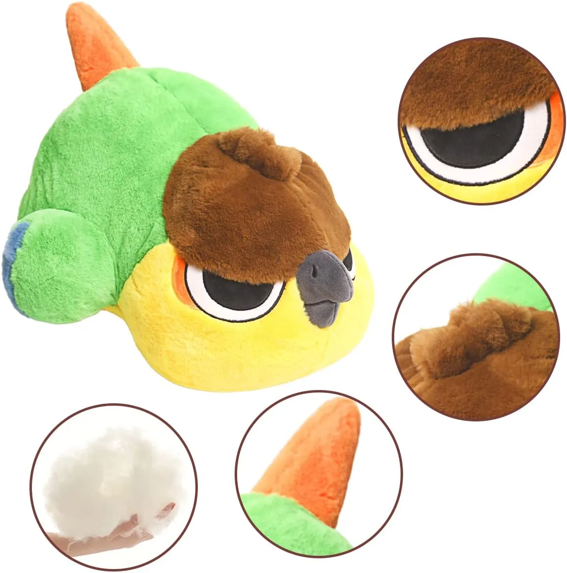 ARELUX Soft Bird Plush Pillow Stuffed Animal,Cute Cuddle Parrot Hugging Pillow,Fuffly Doll Toys Adorable Sleeping Throw Pillow Plushie,Kawaii Home Decor Gifts for Kids Girls Boys 17.7in