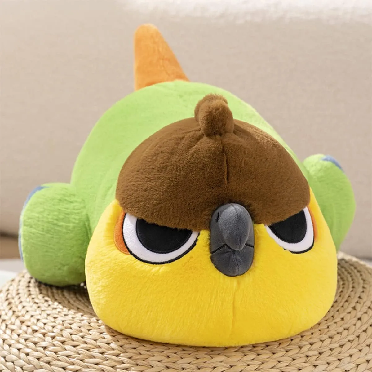 ARELUX Soft Bird Plush Pillow Stuffed Animal,Cute Cuddle Parrot Hugging Pillow,Fuffly Doll Toys Adorable Sleeping Throw Pillow Plushie,Kawaii Home Decor Gifts for Kids Girls Boys 17.7in