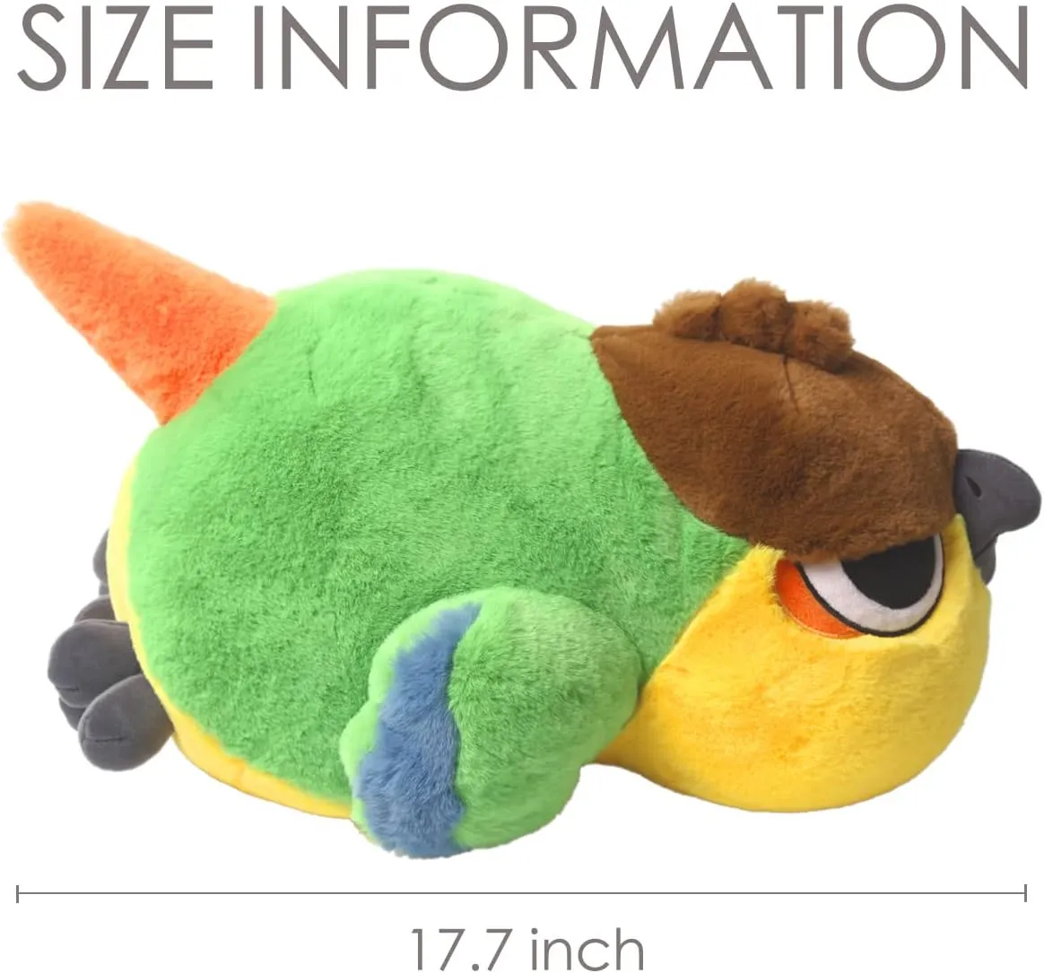 ARELUX Soft Bird Plush Pillow Stuffed Animal,Cute Cuddle Parrot Hugging Pillow,Fuffly Doll Toys Adorable Sleeping Throw Pillow Plushie,Kawaii Home Decor Gifts for Kids Girls Boys 17.7in