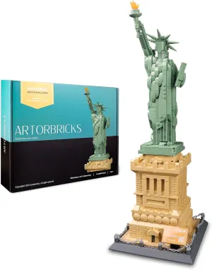 ArtorBricks Statue of Liberty Architecture Building Set - 1577 Piece Premium Model Kit, Gift Idea for Builders, Compatible with Major Brick Brands