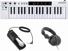 Arturia KeyStep 37 MIDI Keyboard Controller and Sequencer Bundle with Sustain Pedal & Headphones
