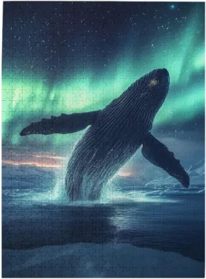 Aurora Jigsaw Puzzle 500 Pieces, Glacier Big Fish, Vibrant Design, Wooden Puzzle for Adults, Creative Games and Holiday Party Gift Artwork Wall Home Decor, Release Stress, Relax