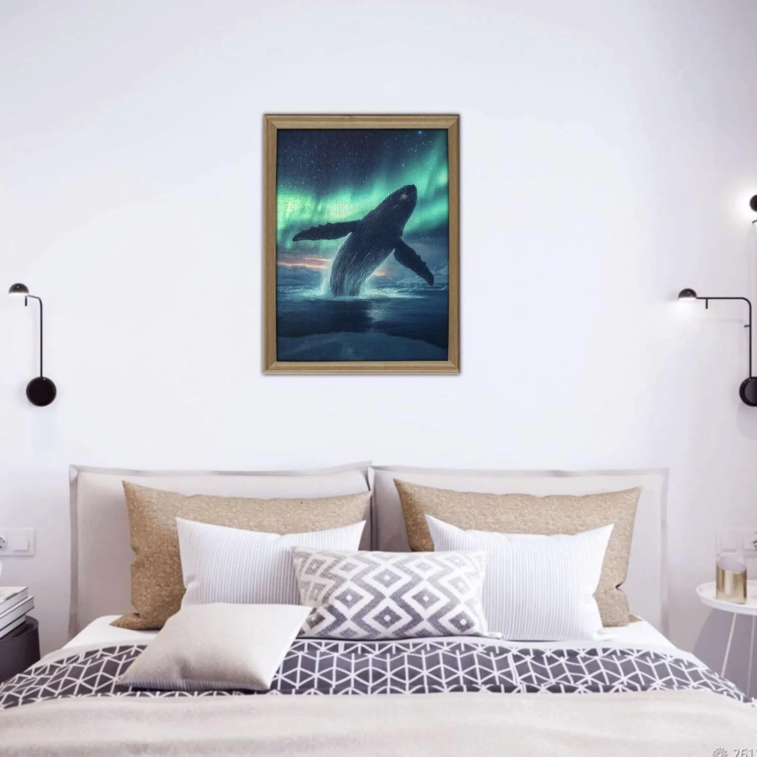 Aurora Jigsaw Puzzle 500 Pieces, Glacier Big Fish, Vibrant Design, Wooden Puzzle for Adults, Creative Games and Holiday Party Gift Artwork Wall Home Decor, Release Stress, Relax