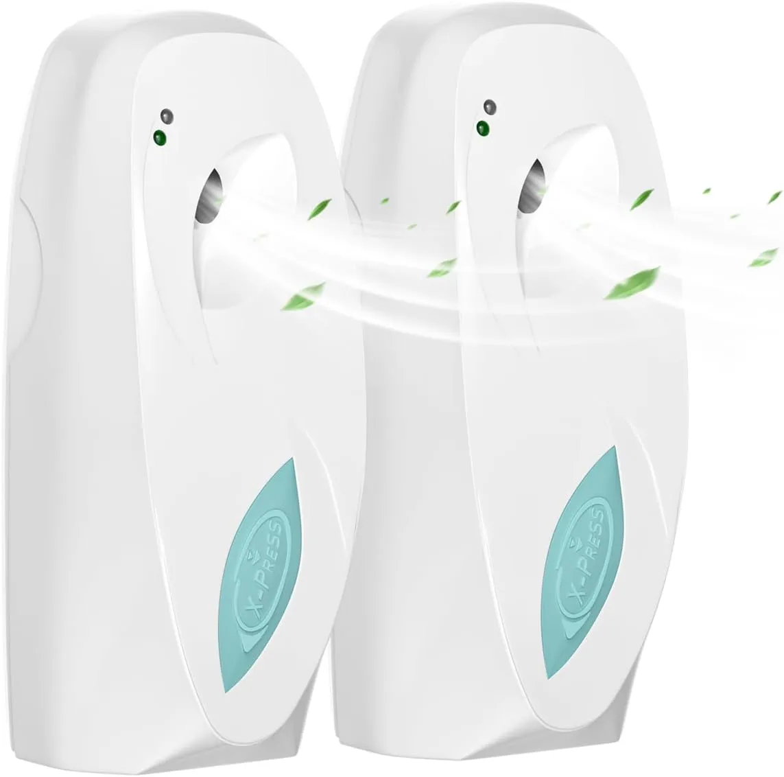 Automatic Air Freshener Spray Dispenser 2-Pack, Programmable Wall Mounted/Freestanding Aerosol Dispenser, Spray Refill Sprayer for Home & Commercial, No Drilling (White)