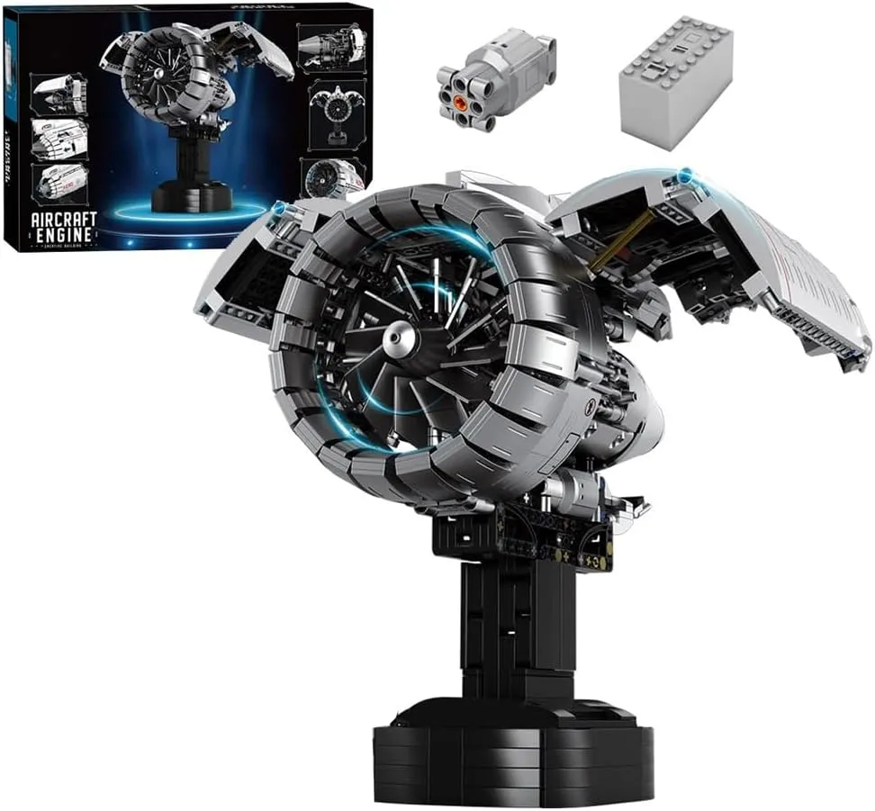 Aviation Turbofan Engine Building Blocks Kit-1813 Pieces Turbo Aircraft Engine Building Sets, Creative STEM Toys Engine Building Kit for Adults