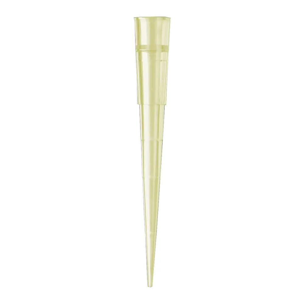 Axygen TE-204-Y-L-R-S Polypropylene Maxymum Recovery Eppendorf-Style Graduated Pipet Tip, Sterile, Rack Pack, 200µL Capacity (Case of 4800)