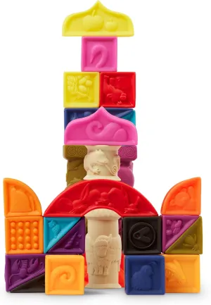 B. toys - Alphabet Learning Blocks for Babies & Toddlers - 26 Soft Squeezable ABC Baby Blocks with Textured Animals - Educational Baby Toys for Sensory Play, Bath Time & Early Development - 6  Months