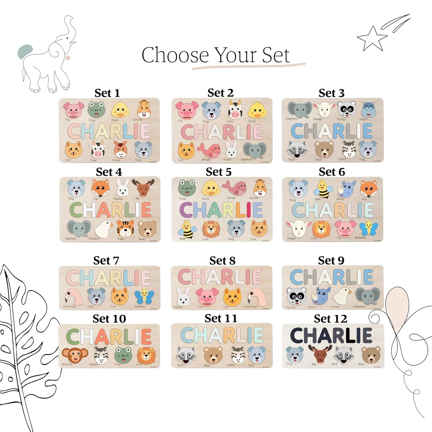 Baby Boy and Girl Gift, Personalized Puzzles for Toddlers, Toddler gift, Wooden Name Puzzle, 3 6 9 12 15 18 24 36 Months Toy, Baby Toys, Personalized Children Gifts, Toddler Christmas Gift