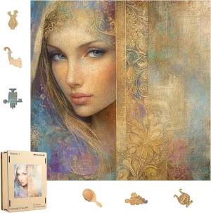 Beauty Bohemia Puzzles for Adults 500pcs, Wooden Jigsaw Puzzles,Wooden Jigsaw Puzzles,Irregular Wood Puzzles Creative Gift for Adults and Kids Family Game(15.9 x 15.9 in)