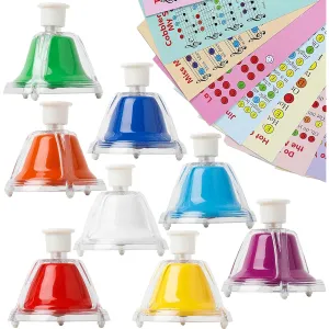 Bell set with buttons 8 color bells - 23 colors & letter code song