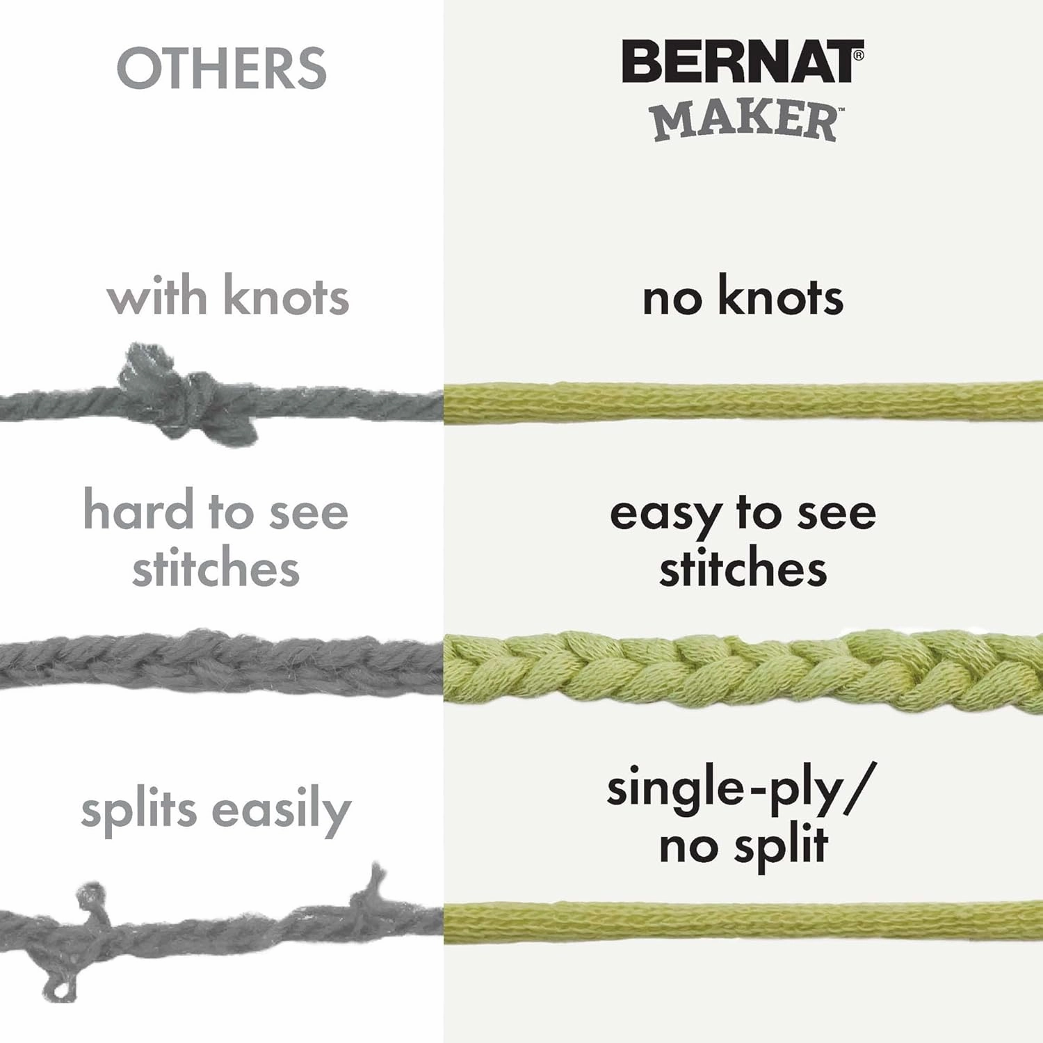 Bernat Maker Clay Yarn - 2 Pack of 250g/8.8oz - 72% Cotton 28% Nylon - #5 Bulky - 290m/317Yards - for Knitting, Crochet and Amigurumi