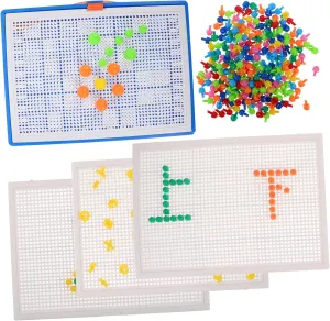 BESTonZON 1set Mushroom Nail Puzzle Educational Building Toys for Preschoolers Creative Fine Motor Skills Toys Peg Board for Cognitive Development Social Skills