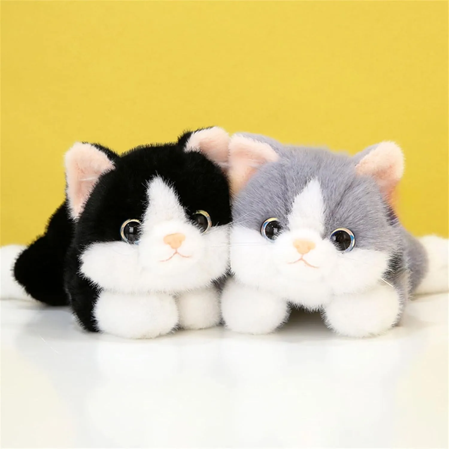 Black & White Cat Weighted Stuffed Animals, 25.6 Inch Cat Weighted Plush Toy, Stuffed Cat Plushies Cute Weighted Cat Plush Pillow Kitten Dolls Gifts for Kids Boys Girls