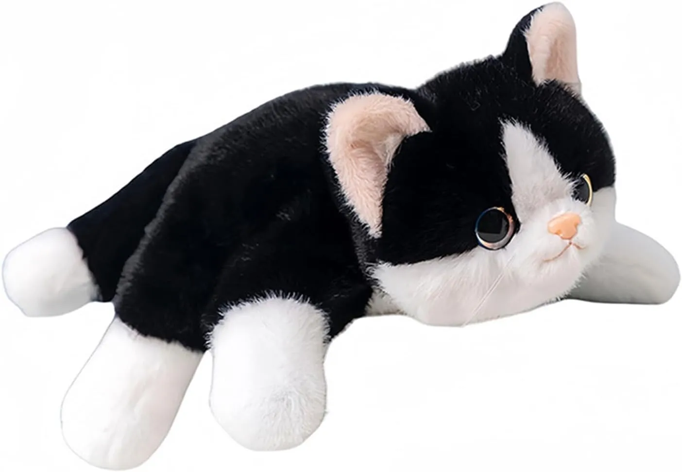 Black & White Cat Weighted Stuffed Animals, 25.6 Inch Cat Weighted Plush Toy, Stuffed Cat Plushies Cute Weighted Cat Plush Pillow Kitten Dolls Gifts for Kids Boys Girls