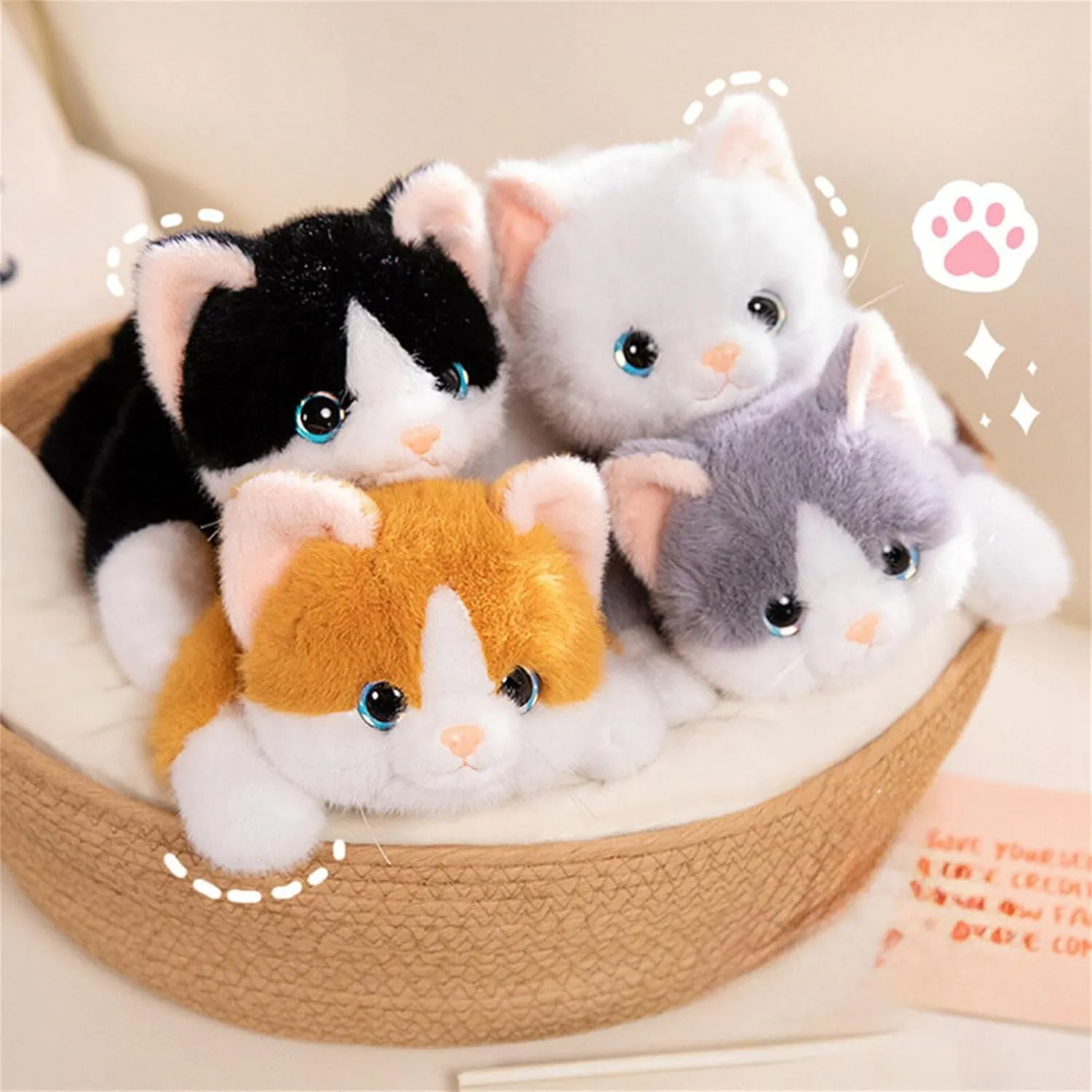 Black & White Cat Weighted Stuffed Animals, 25.6 Inch Cat Weighted Plush Toy, Stuffed Cat Plushies Cute Weighted Cat Plush Pillow Kitten Dolls Gifts for Kids Boys Girls