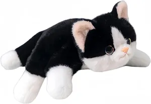 Black & White Cat Weighted Stuffed Animals, 25.6 Inch Cat Weighted Plush Toy, Stuffed Cat Plushies Cute Weighted Cat Plush Pillow Kitten Dolls Gifts for Kids Boys Girls
