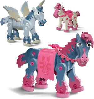 BLOCO TOYS Horses & Unicorns | STEM Toy | DIY Building Construction Set (418 Pieces) | Ages 6 