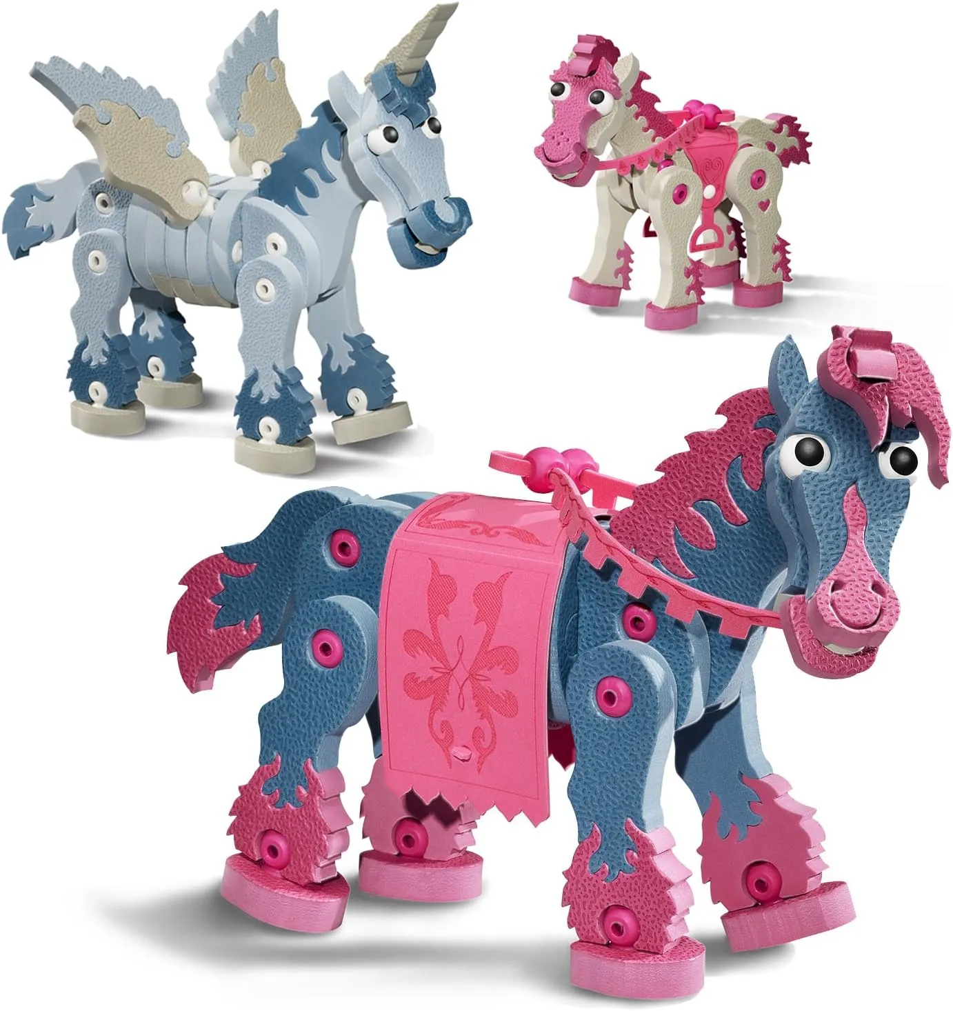 BLOCO TOYS Horses & Unicorns | STEM Toy | DIY Building Construction Set (418 Pieces) | Ages 6 