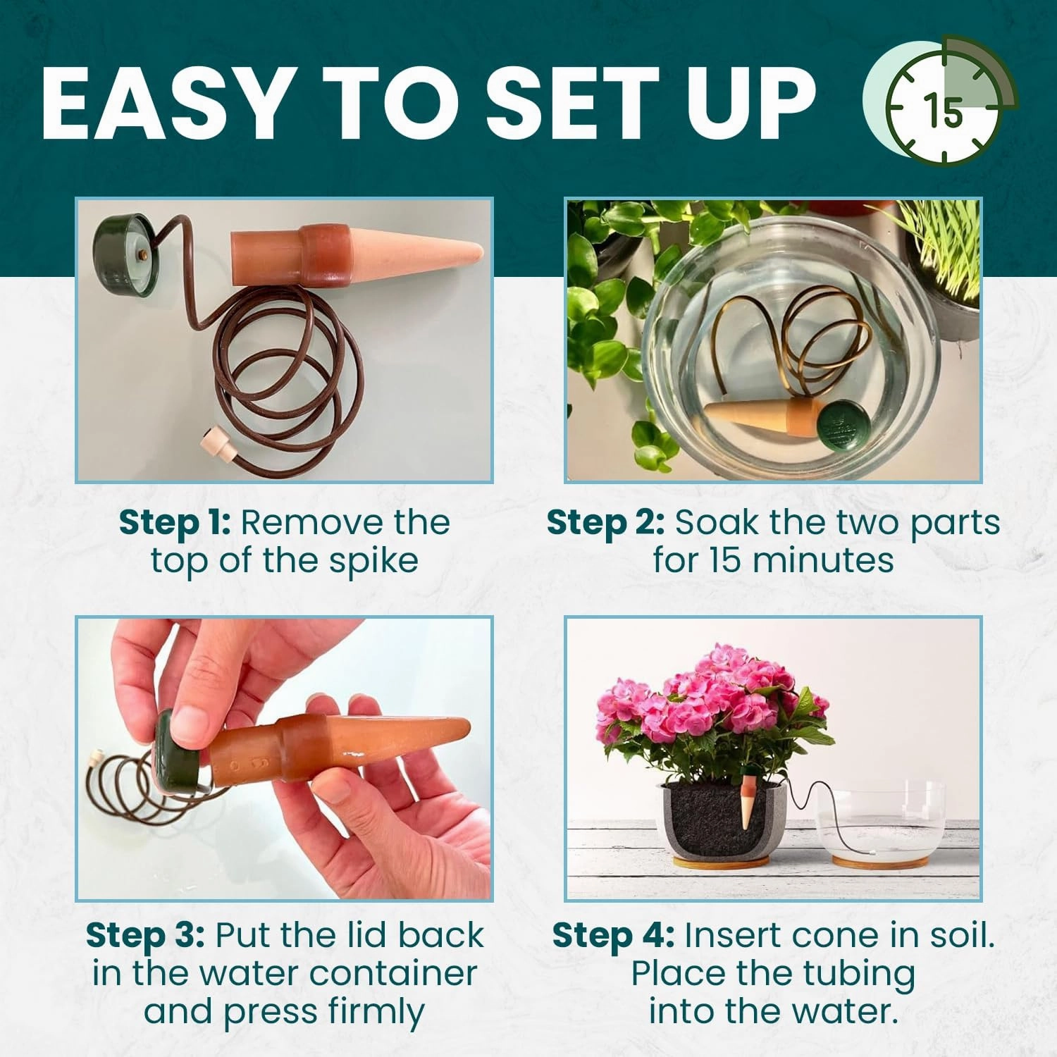 Blumat Classic Plant Watering Stakes - Self-Watering Insert for Indoor and Outdoor Plants - Automatic Slow Release Irrigation System for Potted Plants - Houseplant Care Device (3 Packs)
