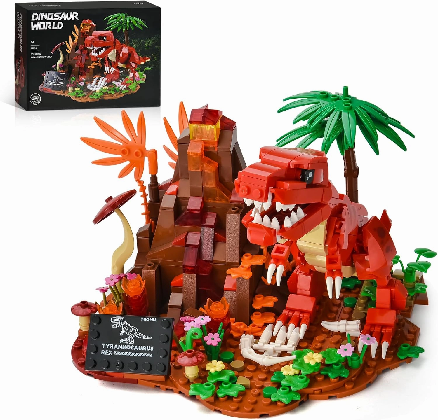 BNG Dinosaur Building Set for Adults, Tyrannosaurus Rex Plant Collection Toys, Jurassic Animal Desktop Decoration, Idea Gift for Teen Boys 8  (559PCS)