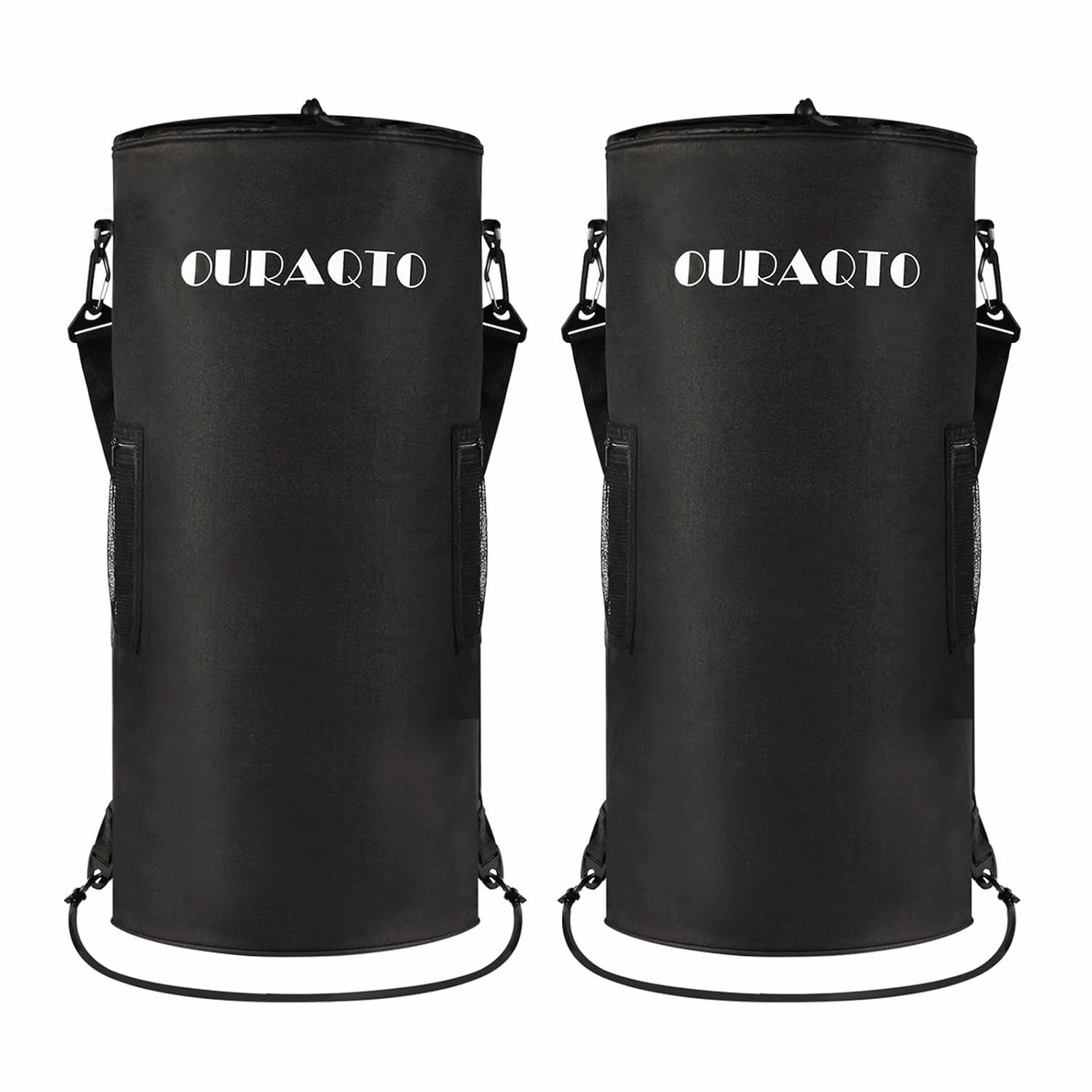 Boat Trash Can 2 Packs - 1200D 100% Odor & Leak Resistant Trash Bag With 6 Clips and 2 Side Pockets - Reusable Garbage Can for Pontoon Accessories - Compatible With 10-13 Gal Garbage