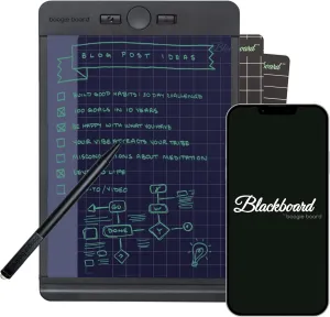 Boogie Board Blackboard Authentic Reusable Notebook with Note-Size Writing Tablet with Stylus, Instant Erase and Templates (5.5”x 7.25”)