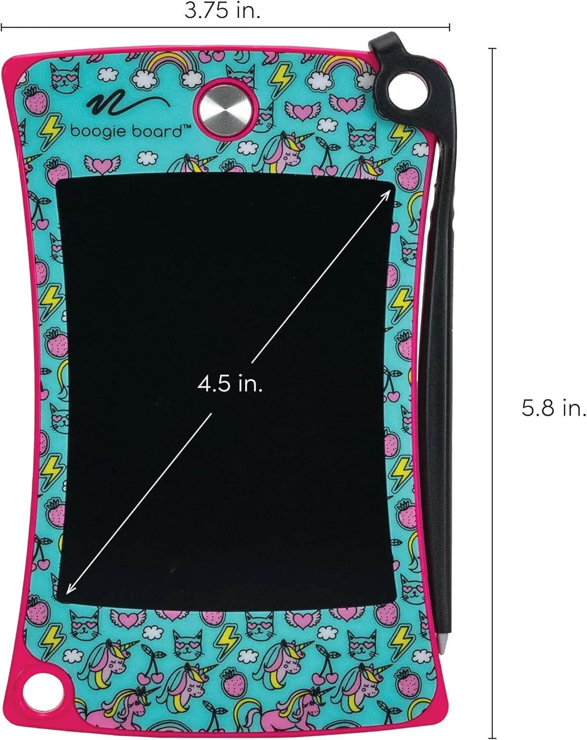 Boogie Board Jot Pocket Writing Tablet – Doodle Board Kids Travel Essentials LCD Screen Instant Erase Stylus Pen Kickstand Drawing Pad Girls Boys Educational Toy Birthday Gift Unicorn Design