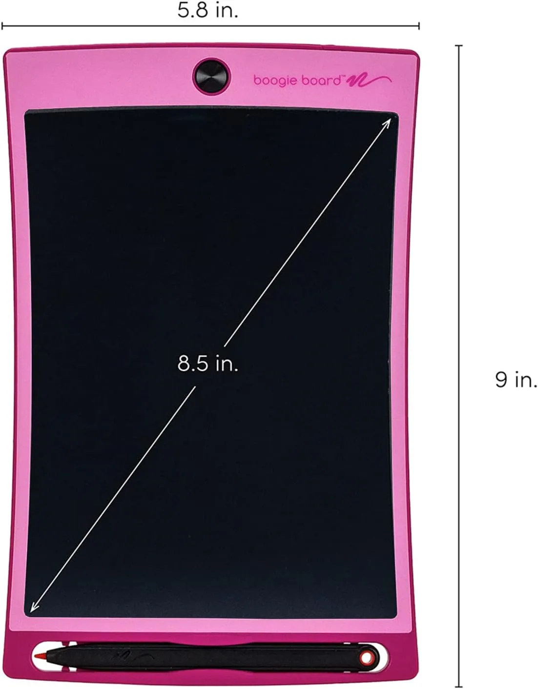 Boogie Board Jot Reusable Writing Tablet for Adults, 8.5 Digital Notebook with Instant Erase, Digital Notepad with Magnets, Note Taking Tablet for Work or School, Flamingo Pink