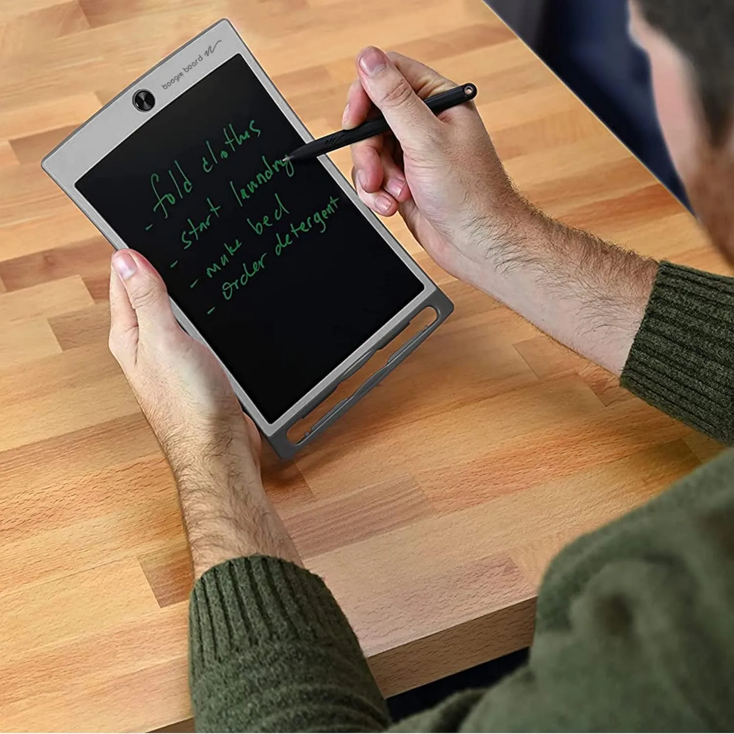 Boogie Board Jot Reusable Writing Tablet for Adults, 8.5 Digital Notebook with Instant Erase, Digital Notepad with Magnets, Note Taking Tablet for Work or School, Lunar Gray