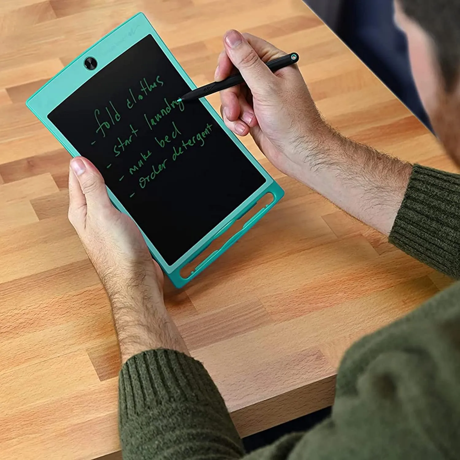 Boogie Board Jot Reusable Writing Tablet for Adults, 8.5 Digital Notebook with Instant Erase, Digital Notepad with Magnets, Note Taking Tablet for Work or School, Teal