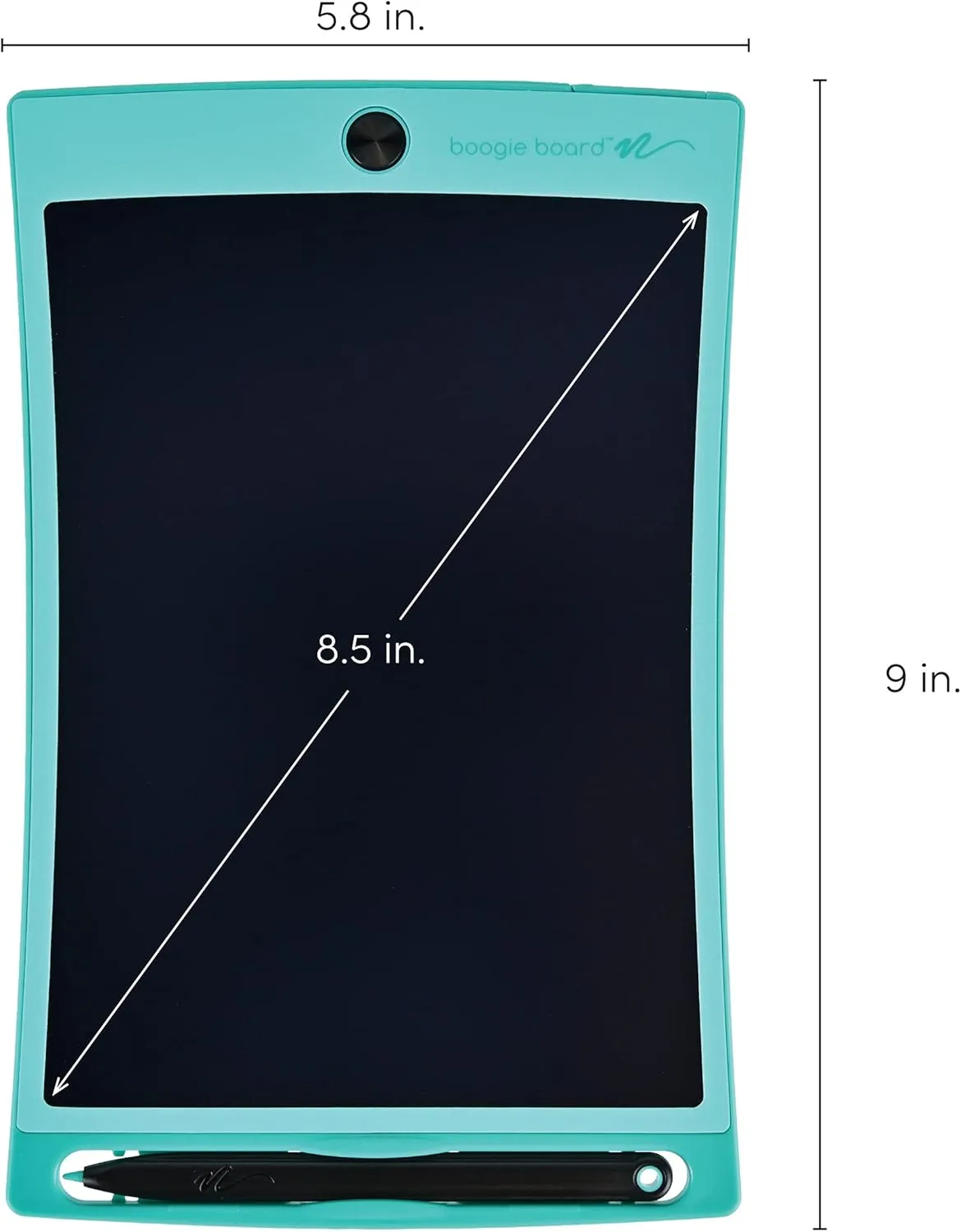 Boogie Board Jot Reusable Writing Tablet for Adults, 8.5 Digital Notebook with Instant Erase, Digital Notepad with Magnets, Note Taking Tablet for Work or School, Teal